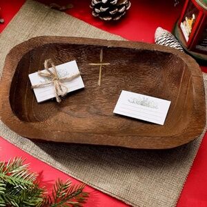 Brown Wood Dough Prayer Bowl
